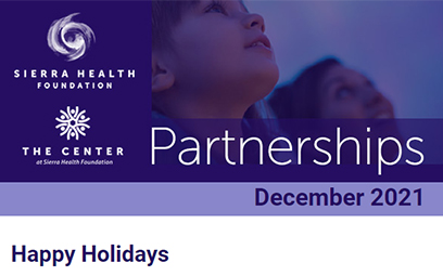 Screenshot of Partnerships – December 2021 Happy Holidays newsletter