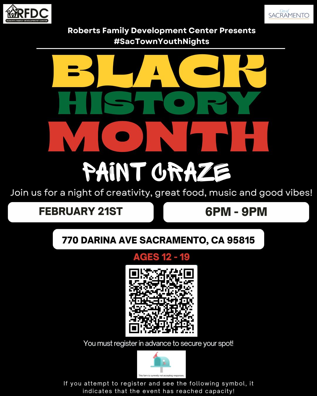 Pictured: Black History Month Paint Craze flyer