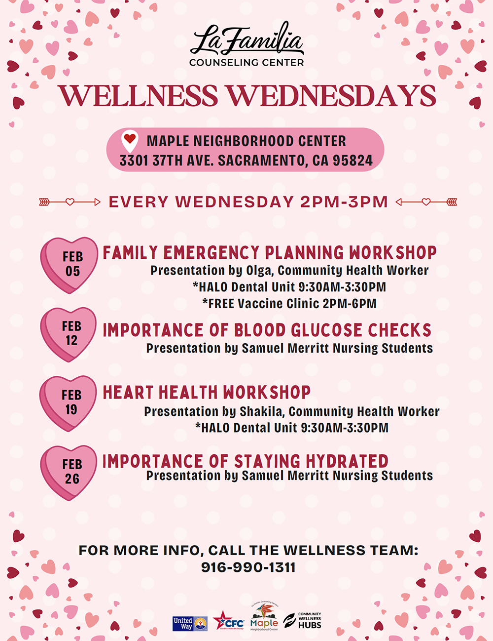 Pictured: Flyer for La Familia Counseling Center Wellness Wednesdays