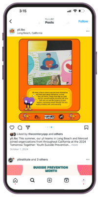 Pictured: Screenshot of one of The Center’s Youth Suicide Prevention Program partners' Never a Bother Instagram posts - 8 of 8