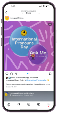 Pictured: Screenshot of one of The Center’s Youth Suicide Prevention Program partners' Never a Bother Instagram posts - 5 of 8
