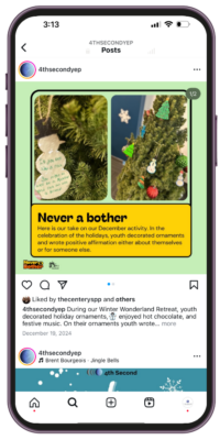 Pictured: Screenshot of one of The Center’s Youth Suicide Prevention Program partners' Never a Bother Instagram posts - 7 of 8