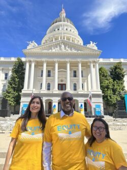 Kaying Hang pictured at Equity on the Mall with Chet Hewitt and Reyna Villabros