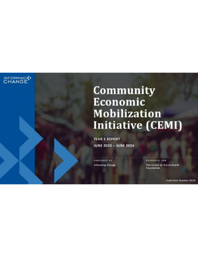 Community Economic Mobilization Initiative (CEMI) Year 1 Report